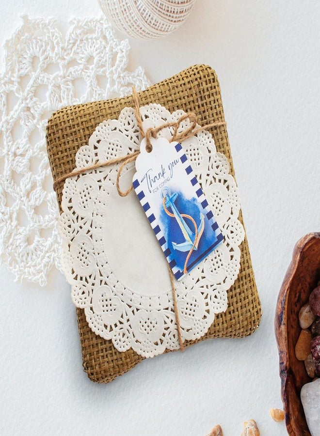 Summer-Ray.com Summer-Ray 50pcs Royale Thank You for Coming with Anchor Watercolor Nautical Theme Party Favor Gift Tags (Partial Stripes) - Image 4